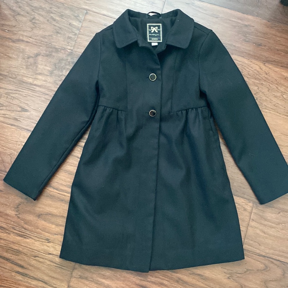 Gymboree black wool pea coat - size 7/8